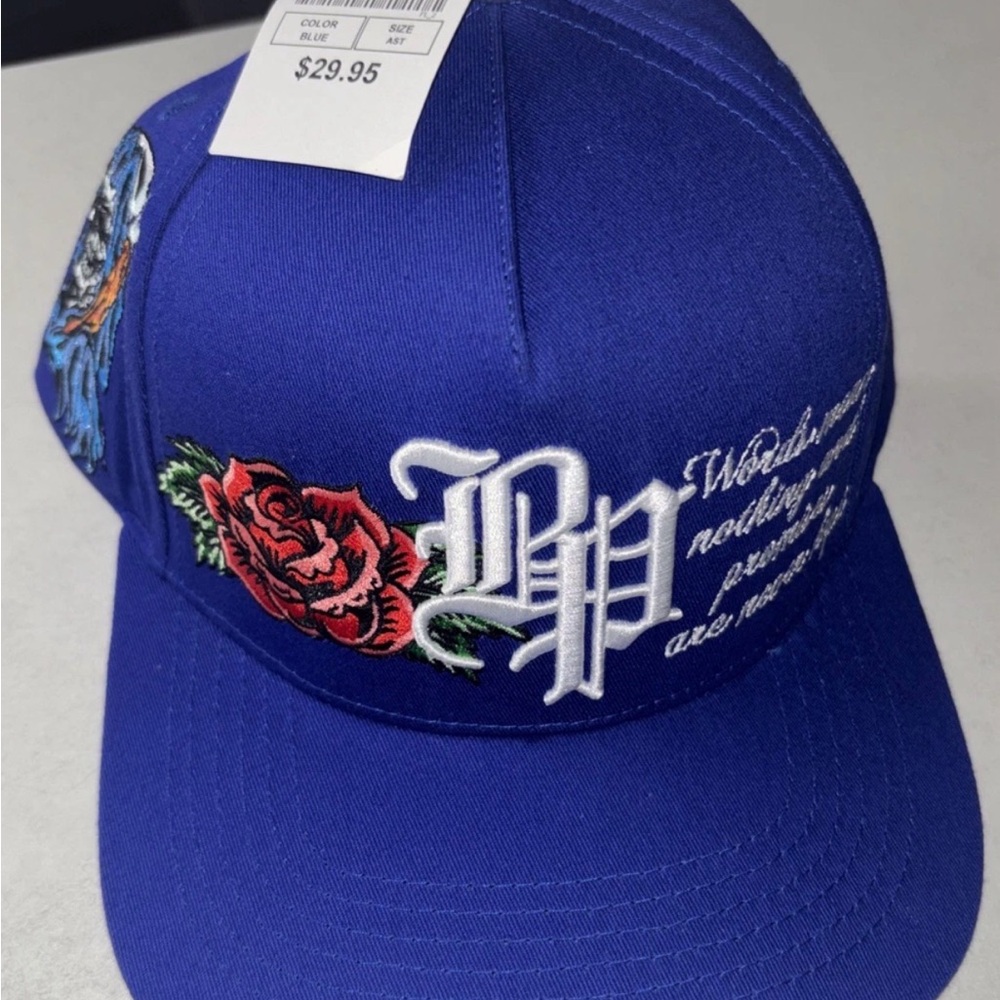 Blue Embroidered Men's Hat broken promises hat new not worn